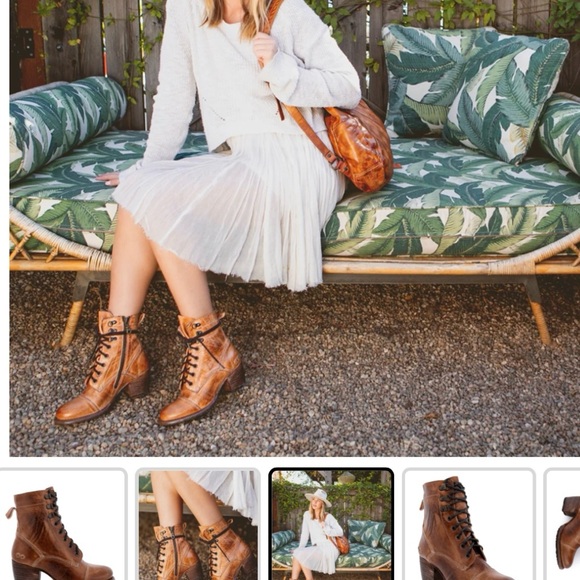 Bed Stu Tan Leather Lace-Up Ankle Booties - Picture 2 of 9